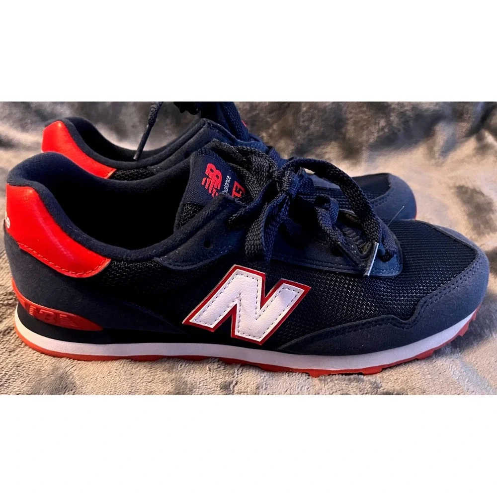 New Balance 515 Navy Blue Red Kids Big Boys Sneakers GC515KNR Size 6 US